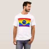 Braziliaanse Gay Pride Rainbow Flag T-Shirt (Voorkant volledig)