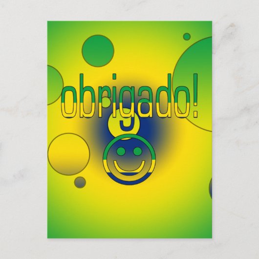 Braziliaanse Geschenken Dank u / Obrigado Face Briefkaart (Voorkant)