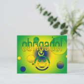 Braziliaanse Geschenken Dank u / Obrigado Face Briefkaart (Staand voorkant)