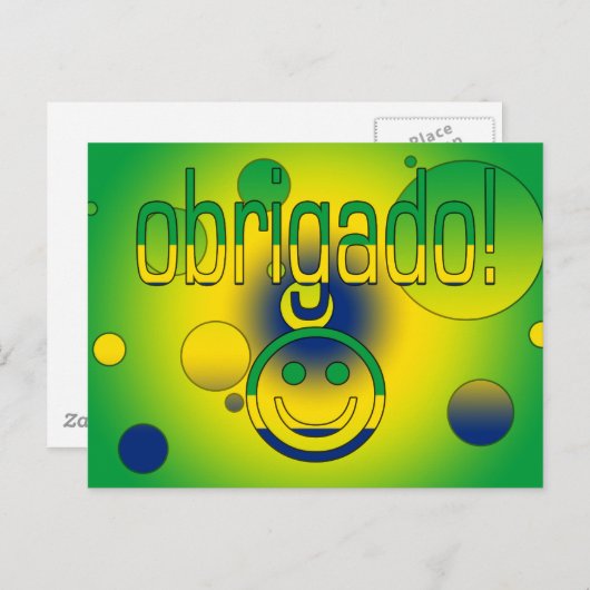 Braziliaanse Geschenken Dank u / Obrigado Face Briefkaart (Voorkant / Achterkant)