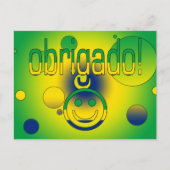 Braziliaanse Geschenken Dank u / Obrigado Face Briefkaart (Voorkant)
