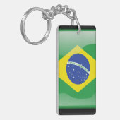 Braziliaanse glanzende vlag sleutelhanger (Voorkant Links)
