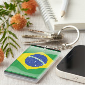 Braziliaanse glanzende vlag sleutelhanger (Voorkant Rechts)
