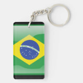 Braziliaanse glanzende vlag sleutelhanger (achterkant)