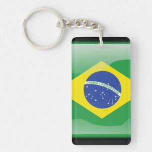 Braziliaanse glanzende vlag sleutelhanger
