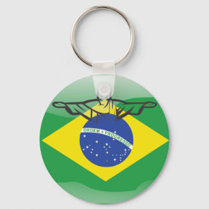 Braziliaanse glanzende vlag sleutelhanger