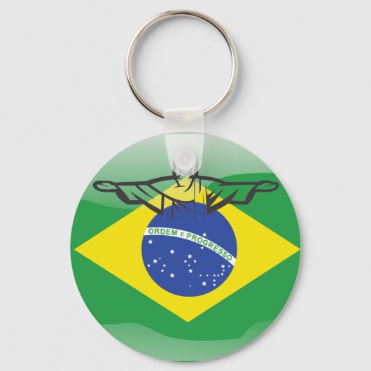Braziliaanse glanzende vlag sleutelhanger (Voorkant)