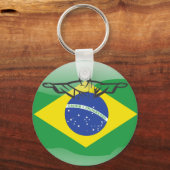 Braziliaanse glanzende vlag sleutelhanger (Voorkant)