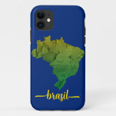 Braziliaanse grunge | Kaart van Brazilië Case-Mate iPhone Case (Achterkant)