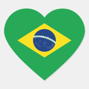 Braziliaanse hartvlag hart sticker