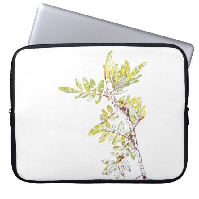 Braziliaanse Holly Plant Leaf Pattern Laptop Sleev Sleeve (Voorkant)