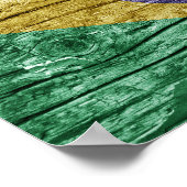 Braziliaanse houten vlag poster (Hoek)
