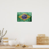Braziliaanse houten vlag poster (Keuken)