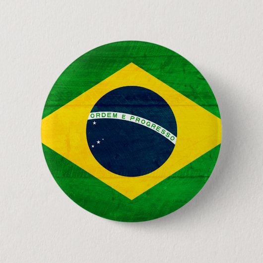 Braziliaanse houtvlag ronde button 5,7 cm (Voorkant)