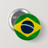 Braziliaanse houtvlag ronde button 5,7 cm (Voorkant /achterkant)
