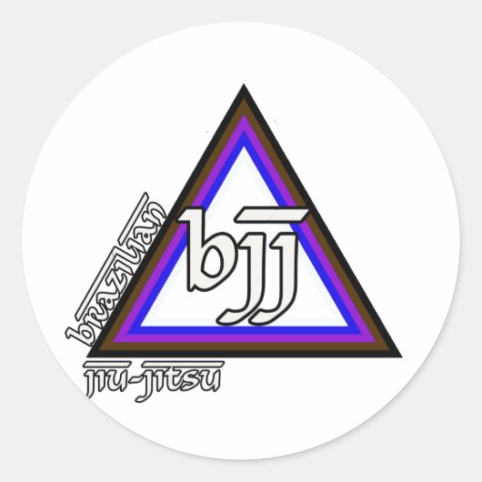 Braziliaanse Jiu Jitsu BJJ Driehoek van Vooruitgan Ronde Sticker (Voorkant)