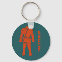 Braziliaanse Jiu Jitsu BJJ Gi Blauwgroen, persoonl Sleutelhanger