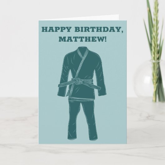 Braziliaanse Jiu Jitsu BJJ Gi Persoonlijk Birthday Kaart (Voorkant)