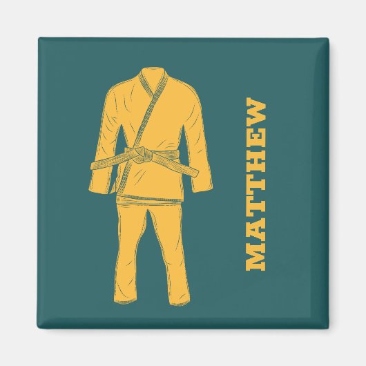 Braziliaanse Jiu Jitsu BJJ Gi Uniform Personalized Magneet (Voorkant)