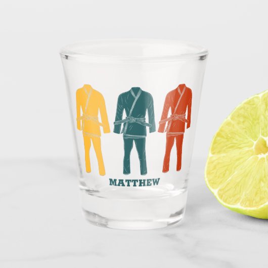 Braziliaanse Jiu Jitsu BJJ Gi Uniform Personalized Shot Glas (Voorkant)