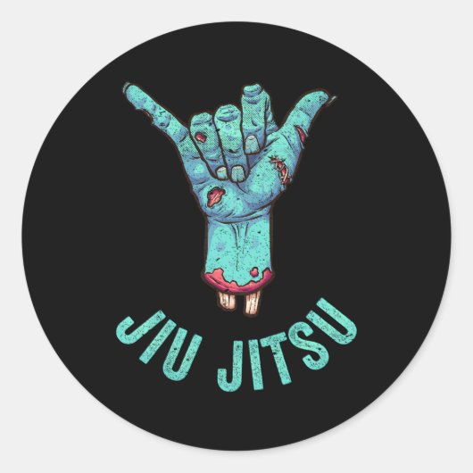 Braziliaanse Jiu-Jitsu BJJ Hang Loose Shaka Ronde Sticker (Voorkant)