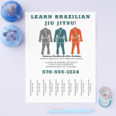 Braziliaanse Jiu Jitsu BJJ Lessen Afscheur stroken Flyer (Enkel)