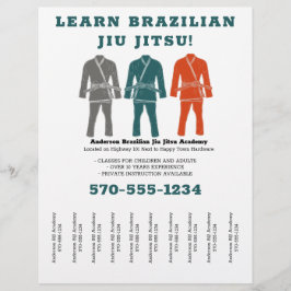 Braziliaanse Jiu Jitsu BJJ Lessons Tear off Strips Flyer