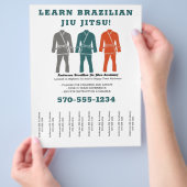 Braziliaanse Jiu Jitsu BJJ Lessons Tear off Strips Flyer (Hand)