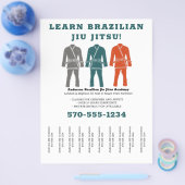 Braziliaanse Jiu Jitsu BJJ Lessons Tear off Strips Flyer (Enkel)