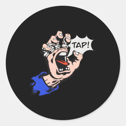 Braziliaanse Jiu-Jitsu BJJ Tap Hand Ronde Sticker (Voorkant)