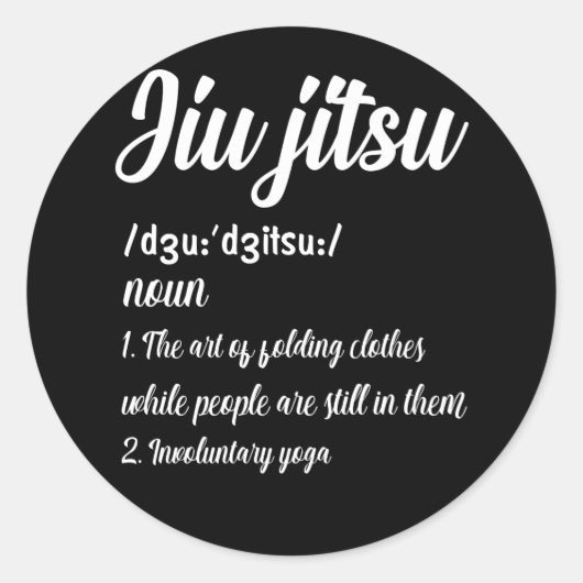 Braziliaanse Jiu Jitsu Definition Martial Art Comb Ronde Sticker (Voorkant)