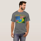 Braziliaanse Jiu Jitsu Dual Flags T-Shirt (Voorkant volledig)