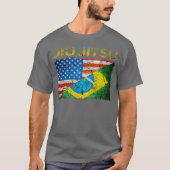 Braziliaanse Jiu Jitsu Dual Flags T-Shirt (Voorkant)