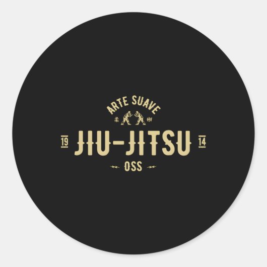 Braziliaanse Jiu Jitsu E Suave Oss BJJ Ronde Sticker (Voorkant)