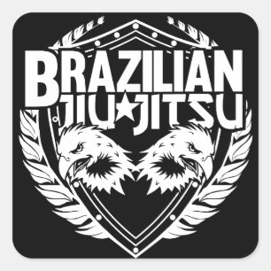 Braziliaanse Jiu Jitsu Emblem Vierkante Sticker