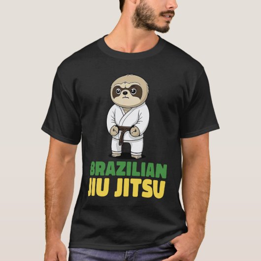 Braziliaanse Jiu Jitsu en Grappling Luiaard T-shirt (Voorkant)