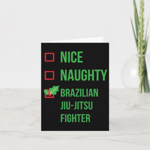 Braziliaanse Jiu-jitsu Fighter Funny Pajama Kerstm Kaart