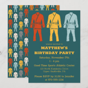 Braziliaanse Jiu Jitsu Gi Graphic Blauwgroen Boys  Kaart