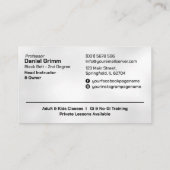 Braziliaanse Jiu-Jitsu instructeur Visitekaartje (Achterkant)