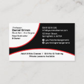 Braziliaanse Jiu-Jitsu instructeur Visitekaartje (Achterkant)