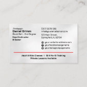 Braziliaanse Jiu-Jitsu instructeur Visitekaartje (Achterkant)