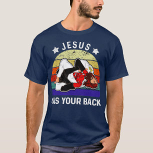 Braziliaanse Jiu Jitsu Jesus Jesus heeft uw rug 1 T-shirt