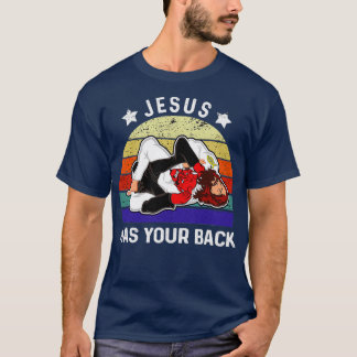 Braziliaanse Jiu Jitsu Jesus Jesus heeft uw rug 1 T-shirt