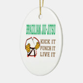 Braziliaanse Jiu-Jitsu Kick, Punch, Live het Keramisch Ornament (Links)