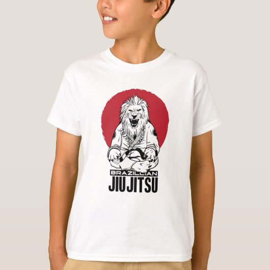Braziliaanse Jiu Jitsu Lion Red Sunset T-shirt (Voorkant)