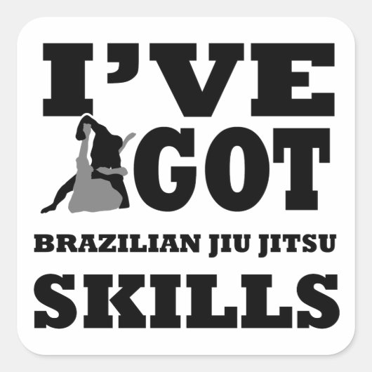 Braziliaanse Jiu Jitsu Martial Arts design Vierkante Sticker (Voorkant)