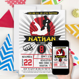 Braziliaanse Jiu Jitsu Martial Arts Kinder Uitnodi Kaart