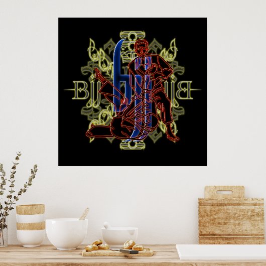 Braziliaanse Jiu Jitsu Poster Red Fighters (Keuken)