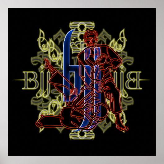 Braziliaanse Jiu Jitsu Poster Red Fighters (Voorkant)