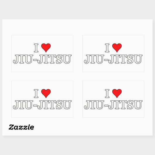 Braziliaanse Jiu Jitsu Rechthoekige Sticker (Vel)